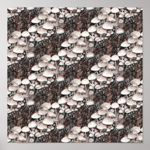 Abstract paddenstoelen Vun Natuur Poster