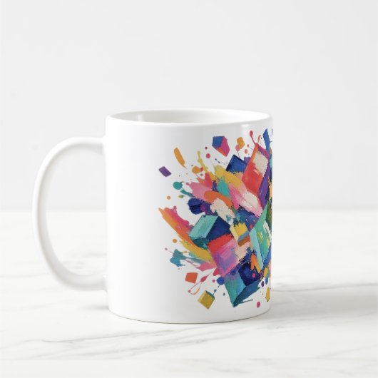 Abstract Paint Collision Koffiemok (Links)
