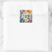 Abstract Paint Feed draait helemaal om kleur Vierkante Sticker (Tas)