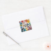 Abstract Paint Feed draait helemaal om kleur Vierkante Sticker (Envelop)