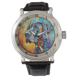 Abstract paint Great Dane  Horloge
