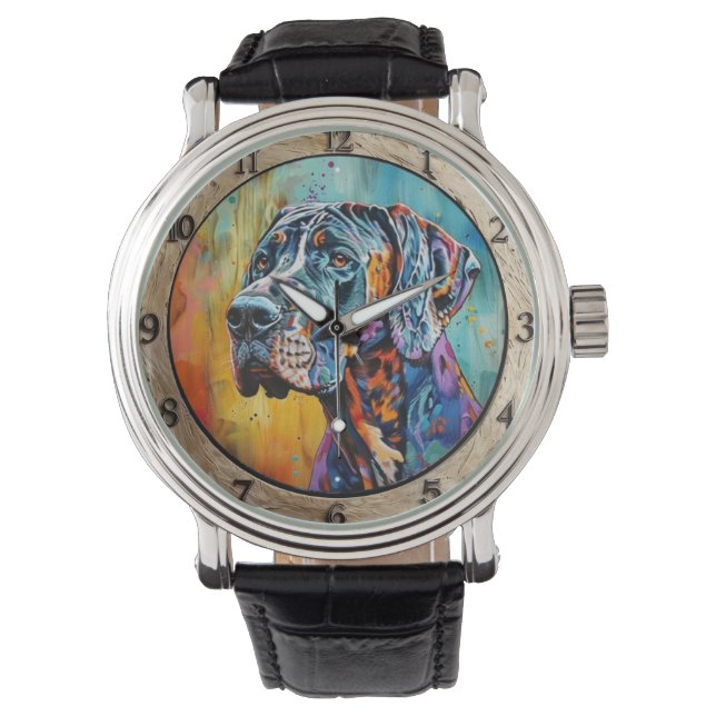 Abstract paint Great Dane  Horloge (Voorkant)