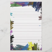 Abstract Paint Lined Paper voor Notes briefpapier (Voorkant)