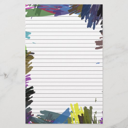 Abstract Paint Lined Paper voor Notes briefpapier (Voorkant)