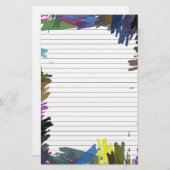 Abstract Paint Lined Paper voor Notes briefpapier (Voorkant / Achterkant)