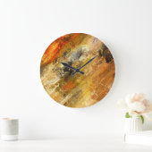 abstract paint metal orange black red  grote klok (Huis)