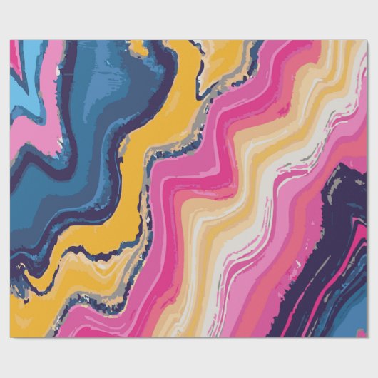 Abstract Paint Zig-Zag Pattern – Artistic Bold Cadeaupapier (Vlak)