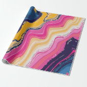 Abstract Paint Zig-Zag Pattern – Artistic Bold Cadeaupapier (Uitgerold)