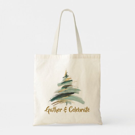 Abstract Painted Christmas Tree Tote Bag (Achterkant)