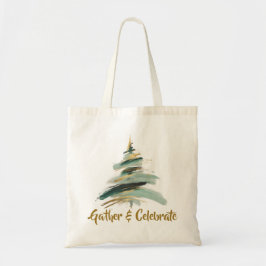 Abstract Painted Christmas Tree Tote Bag