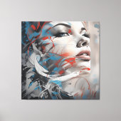 Abstract painting beautiful woman face canvas afdruk (Voorkant)