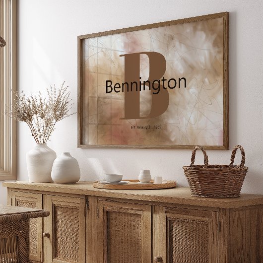 Abstract Painting Custom Last Name Decor Prints