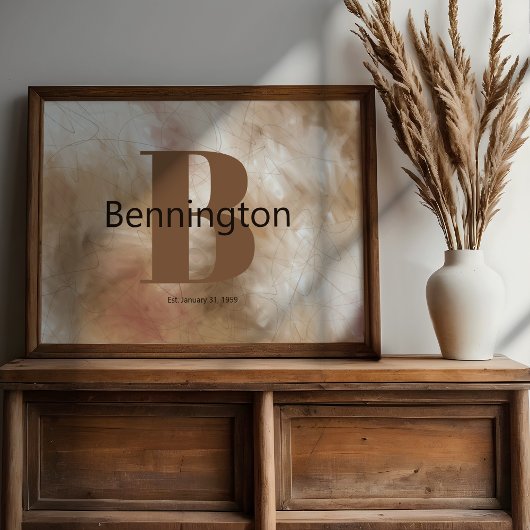 Abstract Painting Custom Last Name Decor Prints