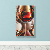 Abstract Painting of a Woman's Face  Canvas Afdruk (Insitu (Houten vloer))