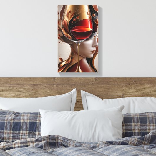 Abstract Painting of a Woman's Face Canvas Afdruk (Insitu (Slaapkamer))