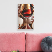 Abstract Painting of a Woman's Face  Canvas Afdruk (Insitu (Woonkamer))