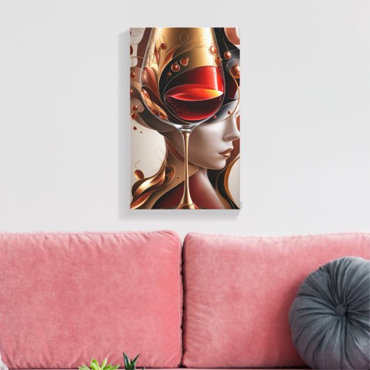 Abstract Painting of a Woman's Face Canvas Afdruk (Insitu (Woonkamer))