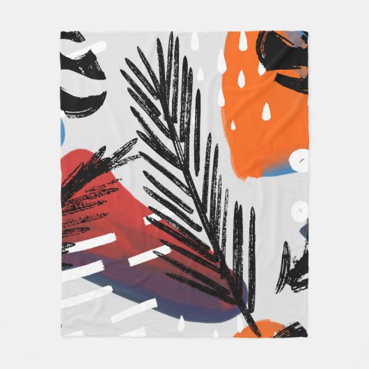 Abstract painting seamless pattern with ink elemen fleece deken (Voorkant)