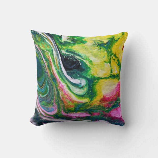 Abstract painting signed Kook Art Throw Pillow Kussen (Voorkant)
