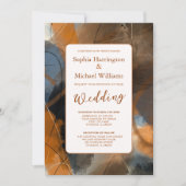 Abstract Painting Wedding Invitation QR Code  Kaart (Voorkant)