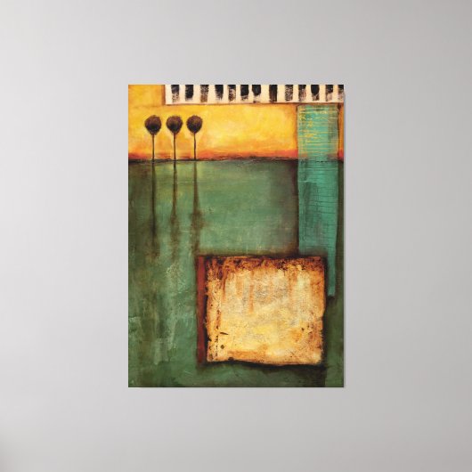 Abstract Painting with Piano Keys Canvas Afdruk (Voorkant)