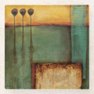 Abstract Painting with Piano Keys Glazen Onderzetter