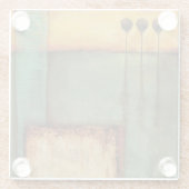 Abstract Painting with Piano Keys Glazen Onderzetter (Achterkant)