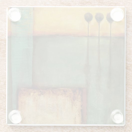 Abstract Painting with Piano Keys Glazen Onderzetter (Achterkant)