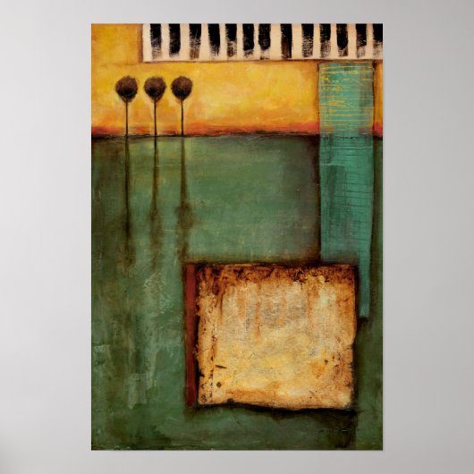 Abstract Painting with Piano Keys Poster (Voorkant)