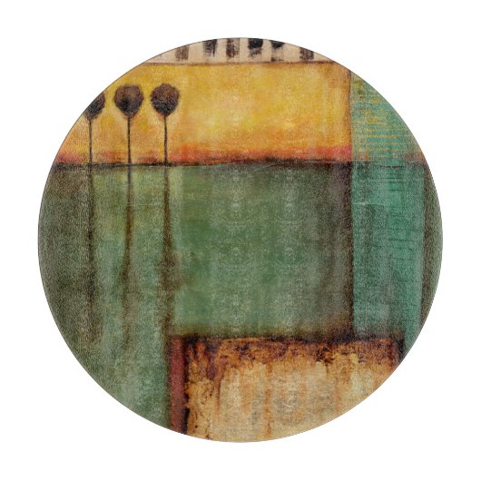 Abstract Painting with Piano Keys Snijplank (Voorkant)