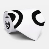 Abstract Paisley Black en White Stropdas (Opgerold)