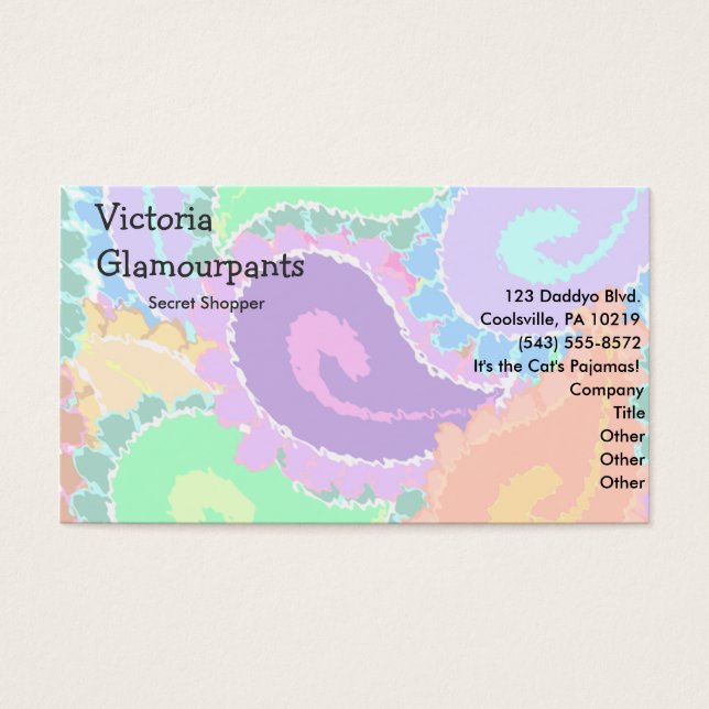 Abstract Paisley Leuk Kleurrijk Kunstpatroon Visitekaartjes (Voorkant)