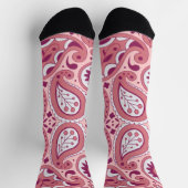Abstract Paisley Patroon in Pinks Bloemen Kant Sokken (Top)