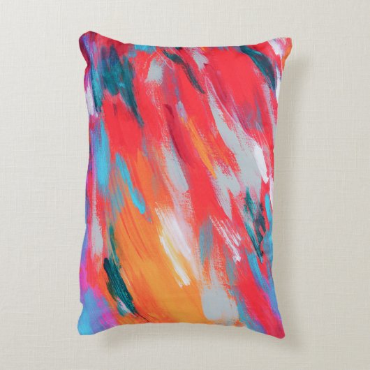 Abstract palet acryl kunstwerk | Accent Kussen (Achterkant (Verticaal))