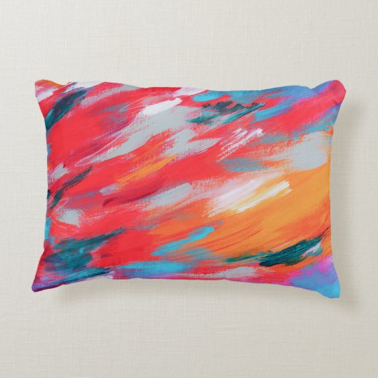 Abstract palet acryl kunstwerk | Accent Kussen (Achterkant)