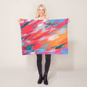 Abstract palet acryl kunstwerk   Fleece Deken