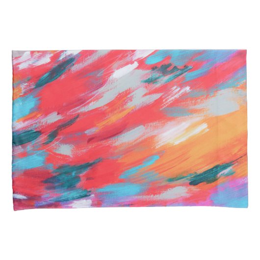 Abstract palet acryl kunstwerk | Kussensloop (Voorkant-Rechts)