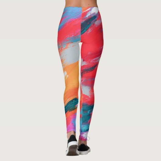 Abstract palet acryl kunstwerk | Leggings (Achterkant)