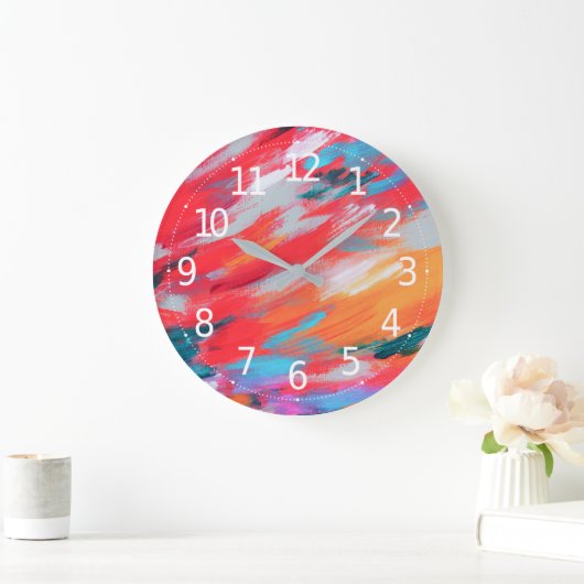 Abstract palet acrylwerk | Wandklok (Huis)