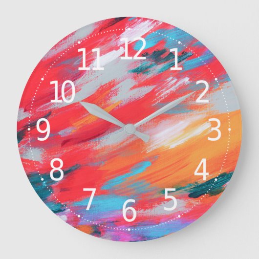 Abstract palet acrylwerk | Wandklok (Voorkant)