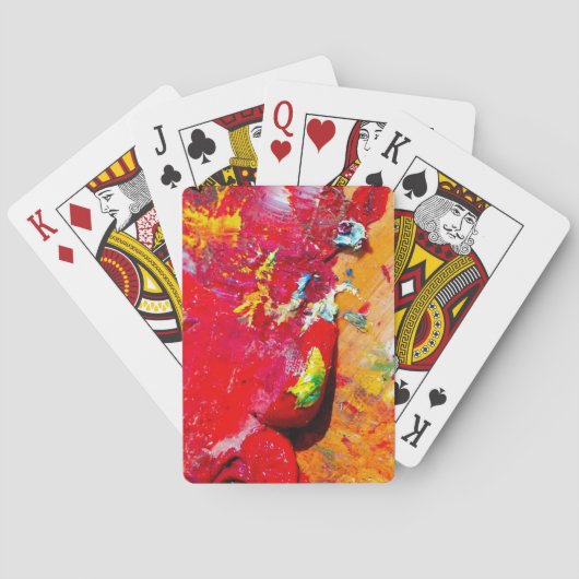 Abstract Palet van de Opgewekte Kunstenaar Pokerkaarten (Achterkant)