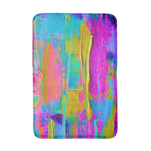 Abstract paletmes schilderen badmat (Voorkant Verticaal)