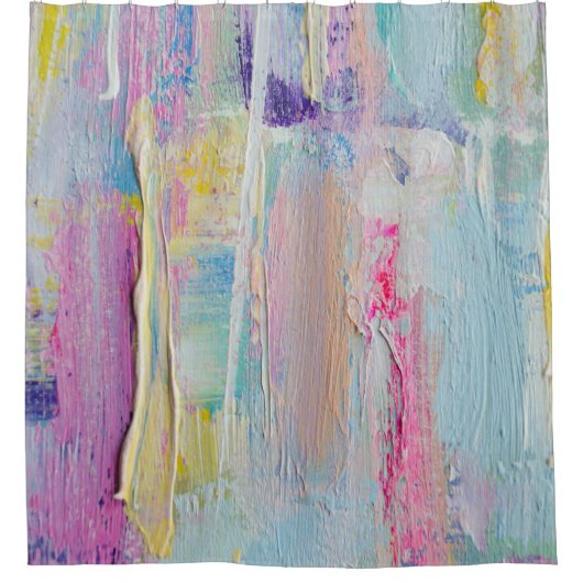 Abstract Paletmes Schilderij Douchegordijn 4 (Voorkant)