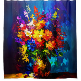 abstract Palette Knife Shower Curtain Douchegordijn
