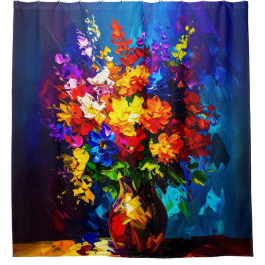 abstract Palette Knife Shower Curtain Douchegordijn (Voorkant)