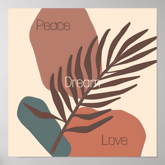 Abstract palmbblad minimalistische kunst aangepast poster (Voorkant)