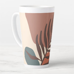 Abstract palmbblad minimalistische kunst latte mok