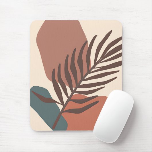 Abstract palmbblad minimalistische kunst muismat (Met muis)