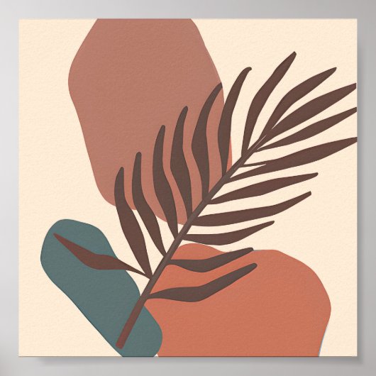 Abstract palmbblad minimalistische kunst poster (Voorkant)