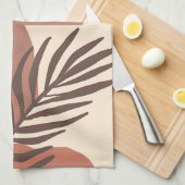 Abstract palmbblad minimalistische kunst theedoek (Quarter Fold)